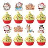36 piezas de decoración para cupcakes de Navidad, muñeco de