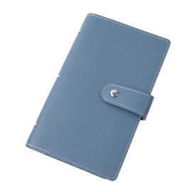 VOLAN Leather Card Case, Large Capacity, 96 Cards, Storage, Credit Business Cards, Point Card Holder, Men's, Women's, CARD Case, 6 Colors (Black), blue