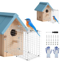 2pcs Bluebird House Predator Guards for Bird Houses Entrance Guard Metal Bird House Hole Protector Sparrow Guard for Eastern Bluebird Houses and Their Babies Safe