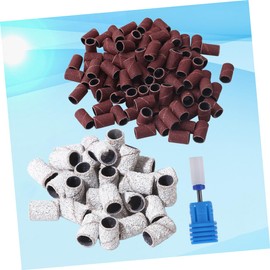 FOMIYES 402pcs Sanding Sleeve Nail Polishing Band Grinding Heads Nail Drill Sanding Bands Kit