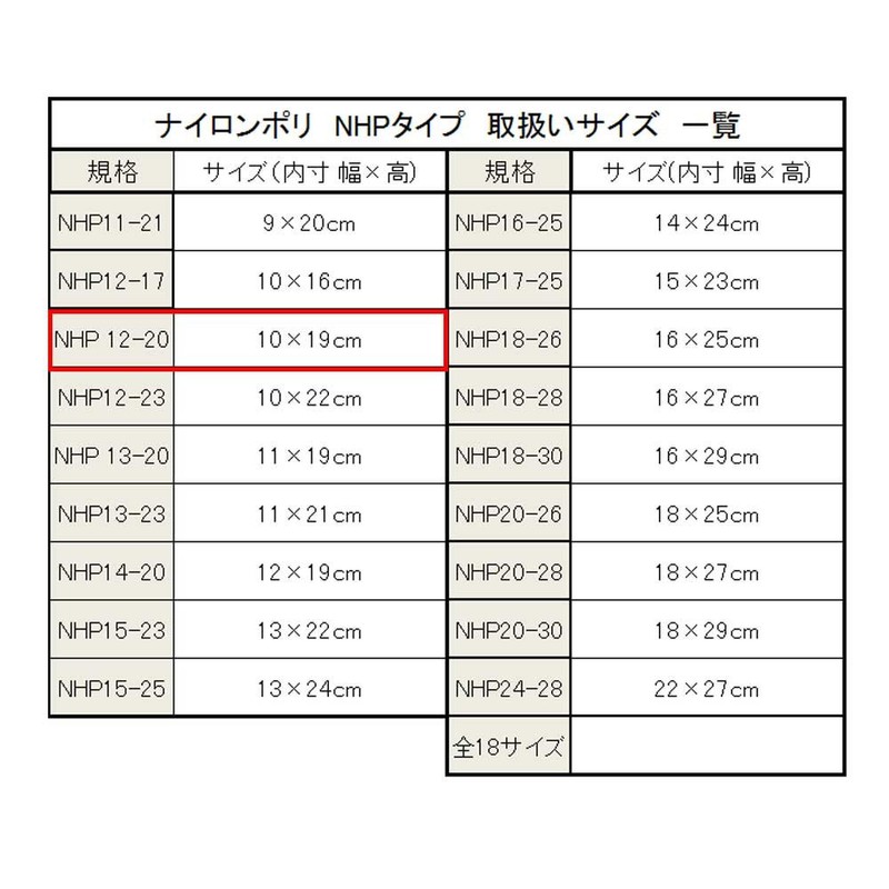 Heiko NHP-1220 Food Bags, Nylon Polyethylene, Pack of 100