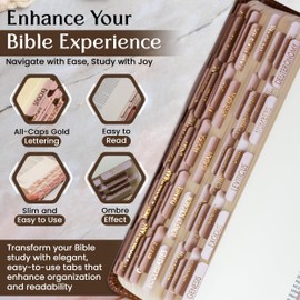 Bible Tabs for Women Study Bible, Embossed Matte Catholic Bible Tabs Gold, Laminated Bible Tabs, Bible Book Tabs w/Old & New Testament Neutral Bible Labels Tabs, Perfect Bible Study Supplies Oak