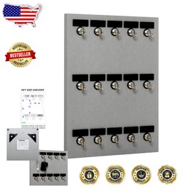 Durable Key Holder with 15 Bolted Hooks and Custom Nameplate for Easy Access