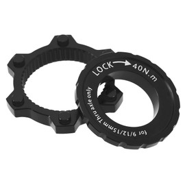 ECSiNG Bike Center Lock Adapter Bicycle Center Lock to 6-Bolt Disc Brake Rotor Adapter with Lock Ring Compatible with 9/12/15mm Hub Axles Aluminium Alloy Black