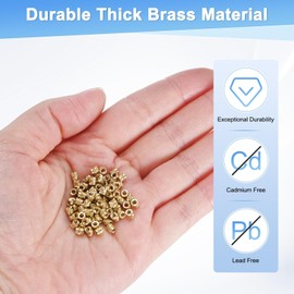 M METERXITY 150-Pack Threaded Inserts, M2 x 3mm x 3mm Brass Female Knurled Metric Nuts Brass Heat Set Insert Embedment Nuts for Plastic/DIY 3D Printing Components