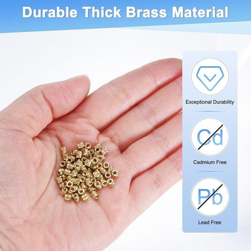 M METERXITY 150-Pack Threaded Inserts, M2 x 3mm x 3mm