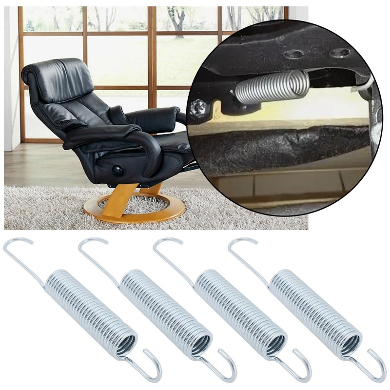 Briny River 4pcs 115x14x1.9mm Recliner Springs Galvanized Steel Dual Hook