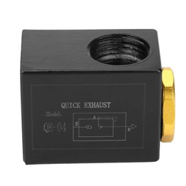xuuyuu Exhaust Valve, Exhaust Valve, Quick Exhaust Valve, Aluminum Alloy, NBR Seal Material, Rapid Exhaust Valve, Pneumatic, Quick, Compact, Lightweight, Pneumatic Components (QE-04 G1/2")