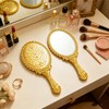 24 Pcs Vintage Handheld Mirrors for Makeup, Gold Embossed Floral