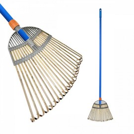 120cm Iron-Coated Modular Pole with Gardening Tool Attachments: Bamboo Rake, Weed Remover, Pickaxe, Metal Rake, PVC Rake Gardening