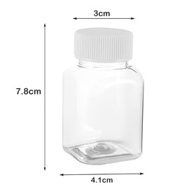 huixiaoqing 12 Pcs 100ml Juice Bottles with caps, Clear Small Plastic Bottles with caps, Square Juice Bottles, Reusable Juice Bottles