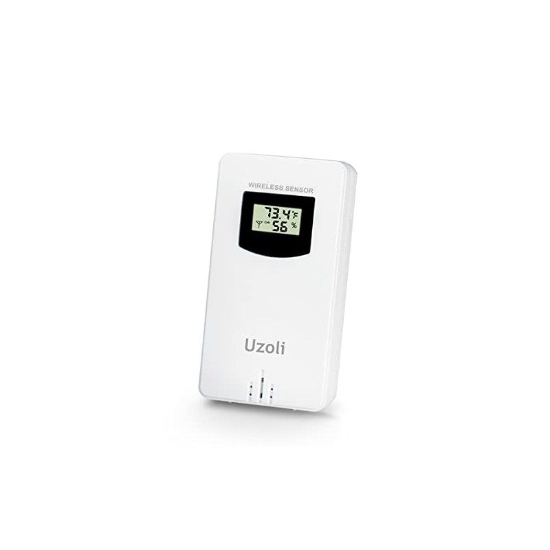 Uzoli Weather Station Sensor, Wireless Remote Sensor, Temperature Humidity Transmitter,