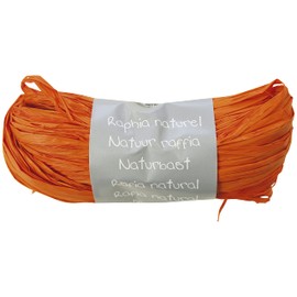 Clairefontaine - Ref 196058C - Natural Raffia Ball - 50g Ball, Synthetic Polypropylene Material - Suitable for Decoration, Wrapping Gifts & Crafting - Orange