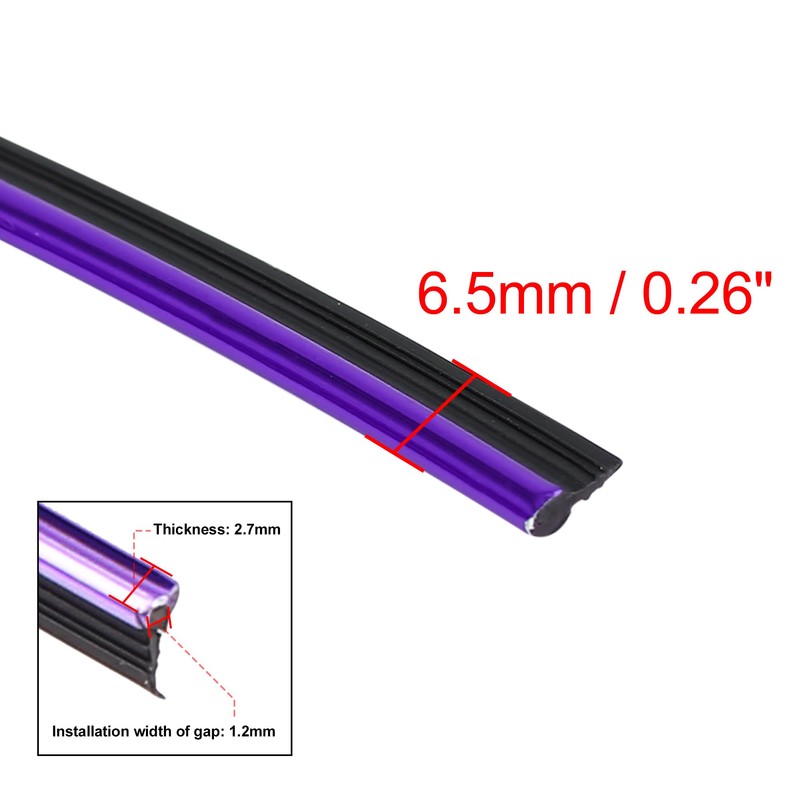 X AUTOHAUX 5m Purple Chrome Decorative Line Car Interior Gap
