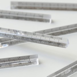 Yisawroy Triangle Ruler Transparent Triangular Prism Ruler Architect Scale Ruler 0-15Cm Straight Ruler For Ideal For Teacher Student Architect