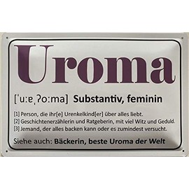 Deko7 Tin Sign 30 x 20 cm Uroma Dictionary