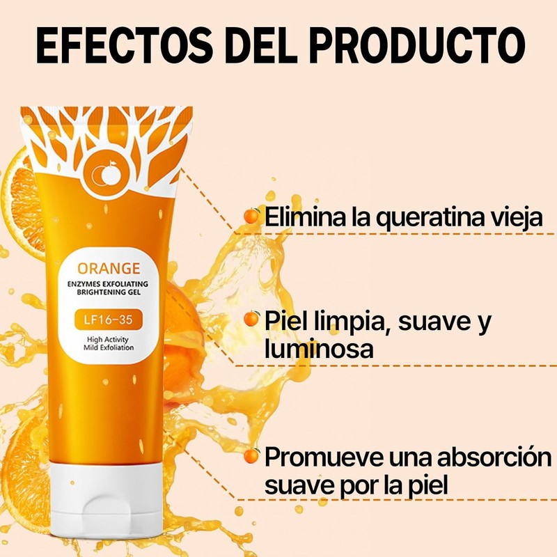 Gel Exfoliante Facial Naranja 2 pcs – Limpieza Profunda y