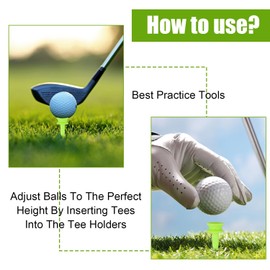 Plastic Golf Tees, 100 Pieces, 25 mm, Small Green Golf Tees, Colour Golf Practice for Golfers, Golf Tees, Plastic Castle for Golf Training Clubs Outside the Lawn