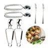 DOERDO 6PCS Stainless Steel Escargot Snail Tongs with Forks, Kitchen
