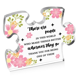 Thank You Gift for Women, Engraved Acrylic Block Heart Puzzle with Gift Box, Appreciation Gifts, Heartwarming Going Away Gift, 3.9 x 3.3 Inch Engraved Acrylic Keepsakes - PT15