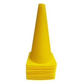 WOWGEEK 12 inch Plastic Sport Training Traffic Cone Traffic Safety Cones Sign Sport Soccer Football Training Cone Small 12" (Set of 10) Sports Outdoor Indoor Marker Activity Agility (Yellow)