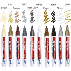 YZZQ 10-Piece Tile Repair Kit - Wall Grout Color Pen, Gap Filler, Renew Marker for Tiles, Floor, Kitchen, Bathroom (Fawn)