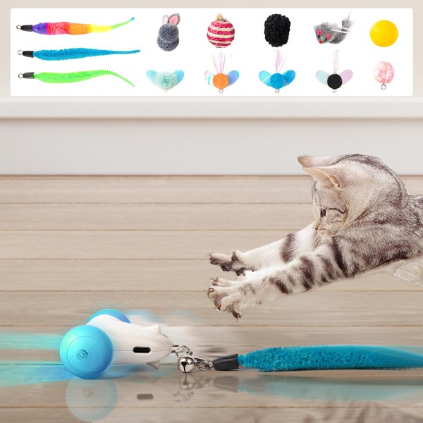 PEMOO Interactive Cat Toys for Indoor Cats, 2-Speed Smart Automatic