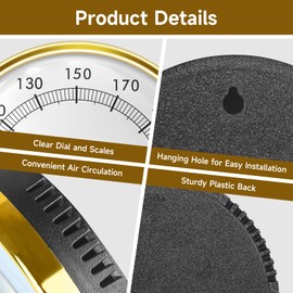 yintok Sauna Thermometer and Hygrometer, 2 in 1 Sauna Fahrenheit Thermometer for Sauna Room, Sauna Accessories for Infrared Steam Saunas, Accurate&Adjustable Indoor Temperature and Humidity Monitor