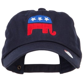 e4Hats.com Republican Elephant USA Embroidered Unstructured Cap - Navy OSFM