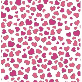 Loralie Design - Valentines Mini Hearts - White - Quilting Pink Hearts Fabric