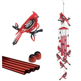 Cardinal Wind Chime for Outdoor/Indoor,Bird,Crisp Music, Condolence/Commemoration/Birthday Holiday/Pray Gifts,Metal Wind Chime,Courtyard/Garden, Balcony or Room,Home Decor,for mom,dad,Lover