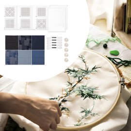 kowaku DIY Embroidery Coaster Set Accessories Practice Kits Threads Sewing Set Tools for DIY Coasters Crafts Handmade Projects Bag, Set B