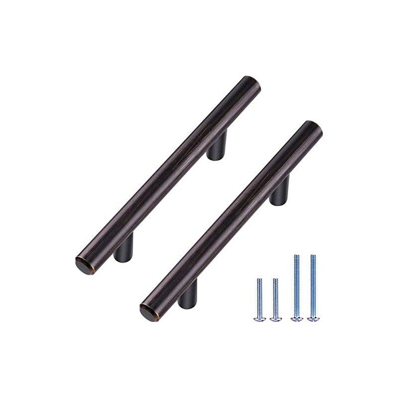 30 Pack Bronze Solid Cabinet Handles Drawer Pulls, 5.38-inch/136mm Length