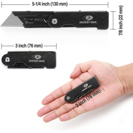 Workpro Folding Pocket Utility Knife Set 2 /3 Pack Stainless Steel Utility Knife Set NEW - 2 Pack Black