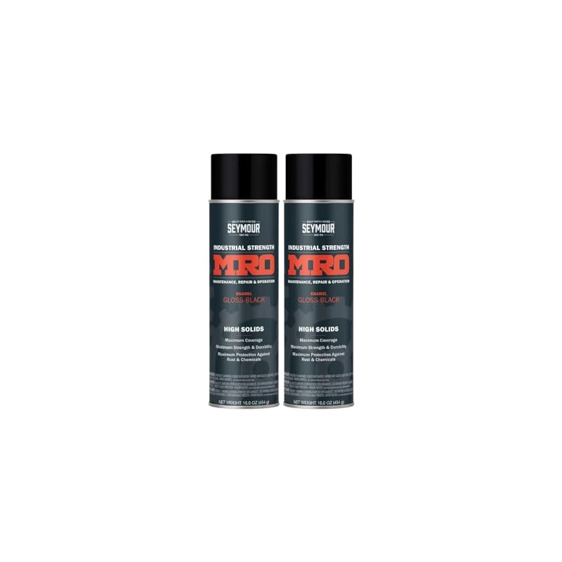 SEYMOUR 620-1415 Industrial MRO High Solids Spray Paint, Gloss Black,