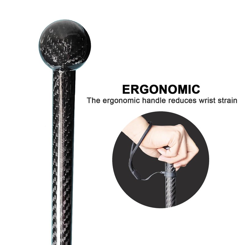 One-Piece Carbon Fiber Walking Cane - Round Ergonomic Handle, Stylish