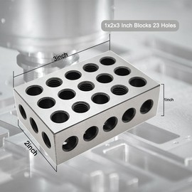 Pair of 1-2-3 Inch Parallel Block Sets with 23 Holes 0.0001” Precision Come with Plastic Case
