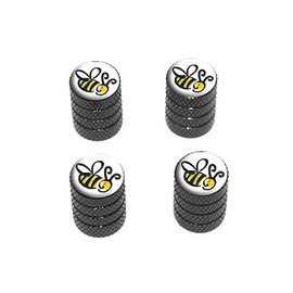 Graphics and More Bumble Bee - Tire Rim Wheel Valve Stem Caps - Black