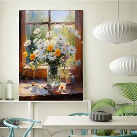 KEUASDV Diamond Painting Kits for Adults, Daisy 5D DIY Diamond Art Kits Full Drill Diamond Dots for Gift Wall Decor and Relaxation Gem Arts 12x16 inch