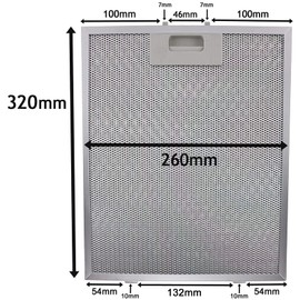 SPARES2GO Metal Mesh Filter compatible with CDA GDA Cooker Hood/Extractor Fan Vent (Silver, 320 x 260 mm)