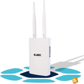 KUWFi Router 4G SIM, 4G LTE Router WiFi 300 Mbps, Outdoor 4g Router Coverage, 2 Movable Antennas Outdoor Router, 4g Router with Sim Slot Support APN,DMZ,iMei,Plug and Play,for Security Cameras