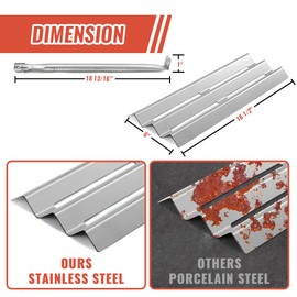 BTCDR Grill Replacement Parts for Napoleon LEX485/605/730 LE LD485 Series Grills S81001, 4 Pack Grill Burner and Heat Plates, Stainless Steel (Burner and Heat Plate-4)