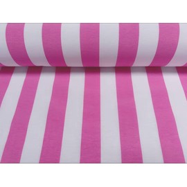 Sofia gestreifter Stoff, 4 cm breit, weiße Streifen, für Vorhänge, Polster, Heimdekoration, Tischläufer, Material – 140 cm breit – Rosa (1 Meter)