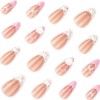YoYoee 24-Piece Short Almond Press on Nails - Bow Tie