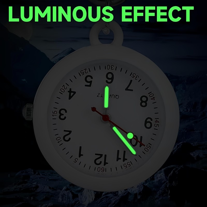 LAoabyoe Clip On Nurse Watch with Second Hand, Glow in