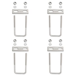 Aopin Square U-Bolt 1.77"(45mm) Inner Width U Bolts Brackets 304 Stainless Steel M8 with Nut, Plate, Washer for Car/RV/Trailer Bumper,4 Sets