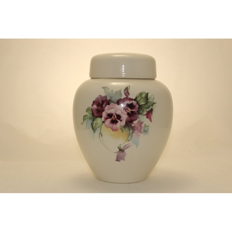 Pansy Funeral Urn - Pansies Cremation Urn for Human Ashes