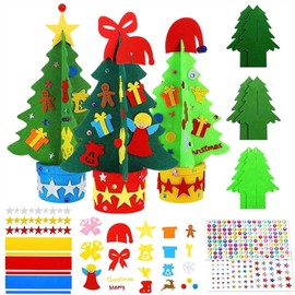Ylinwtech Christmas Tree Craft Sets Felt, DIY Felt Christmas Tree for Children, Children's Craft Set, Christmas Tree Felt, Festive Creative Sets and Craft Supplies for Crafts and Decorating