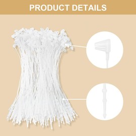 Flintronic 1000PCS Plastic Fastener, Disposable Plastic String for Hang Tags, Self Locking Security tag Ties, Transparent Price Tags for Clothes, Products, Brand Tag, Price Attaching Labels