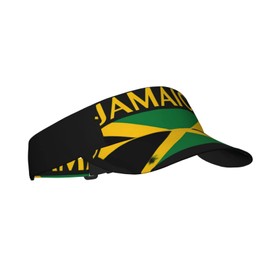 Vintage Jamaica Flag Jamaican Hats Sun Visor Sun Sports Adjustable Visor Hat for Men Women Black Gold Green